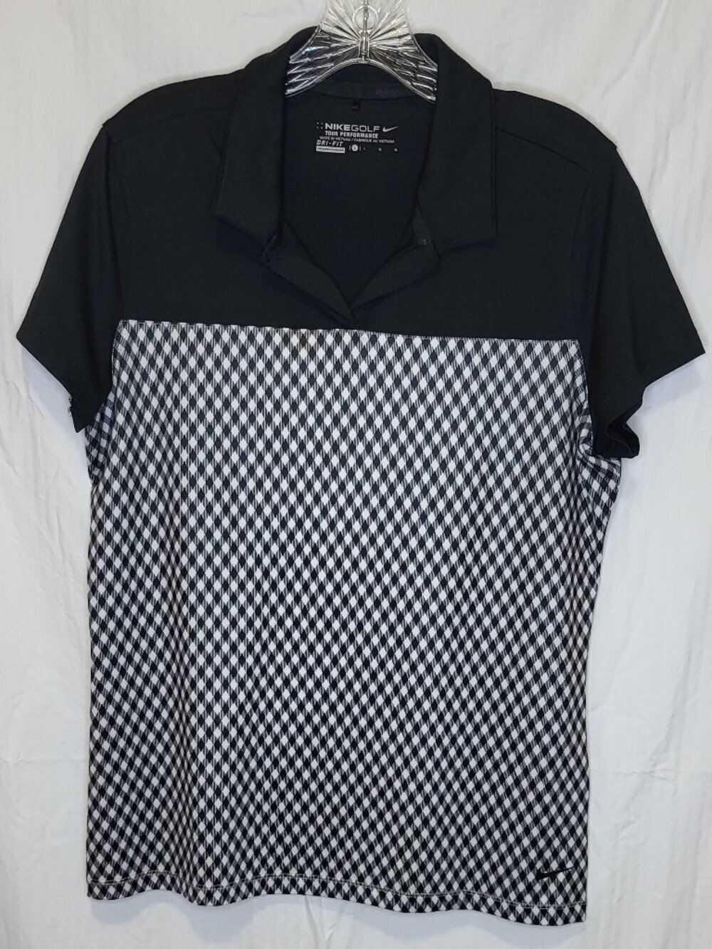 Nike Golf Dri-FIT Tour Performance Diamond Print Polo Shirt Women's Large